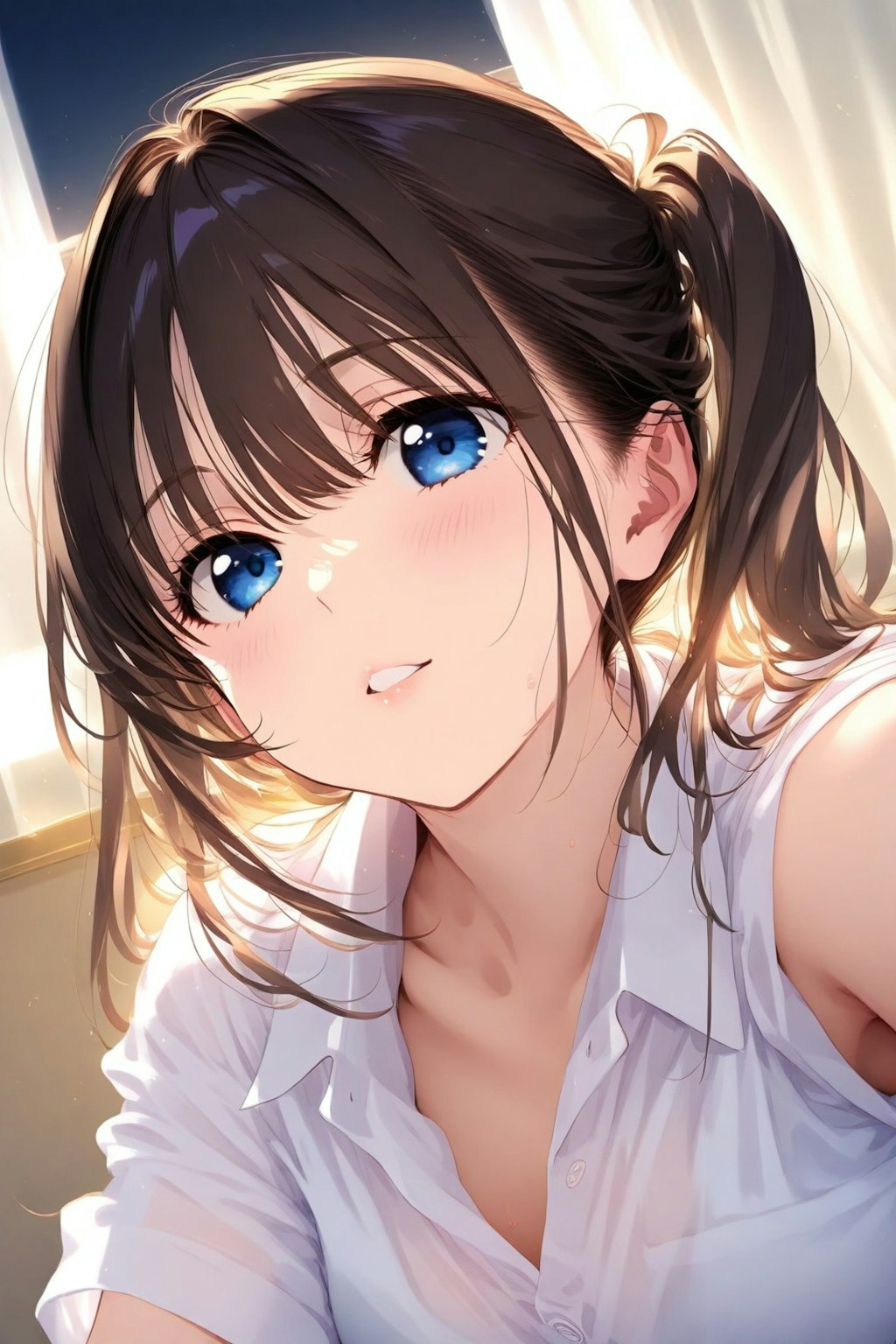 女子高生の顔のアップ