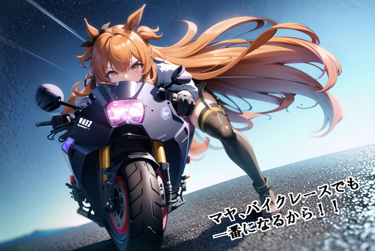 マヤ、引退後バイクレースの道へ | chichi-pui（ちちぷい）AIイラスト