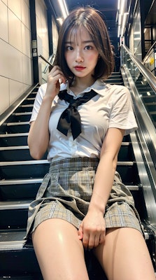 女子高生 jk 黒髪 ボブ 制服 ミニスカート ギャル