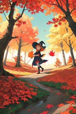 魔女っ子と秋の森