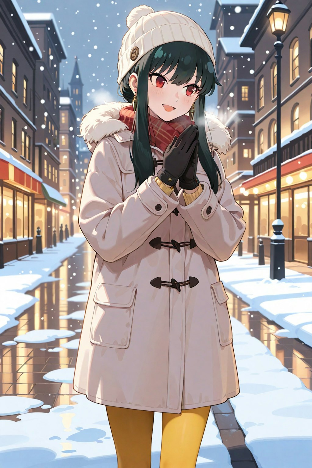 雪が積もってますね、アーニャさん