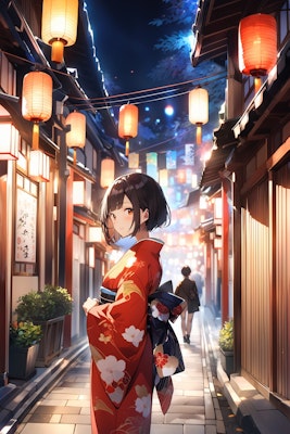 京都の夜の街並み