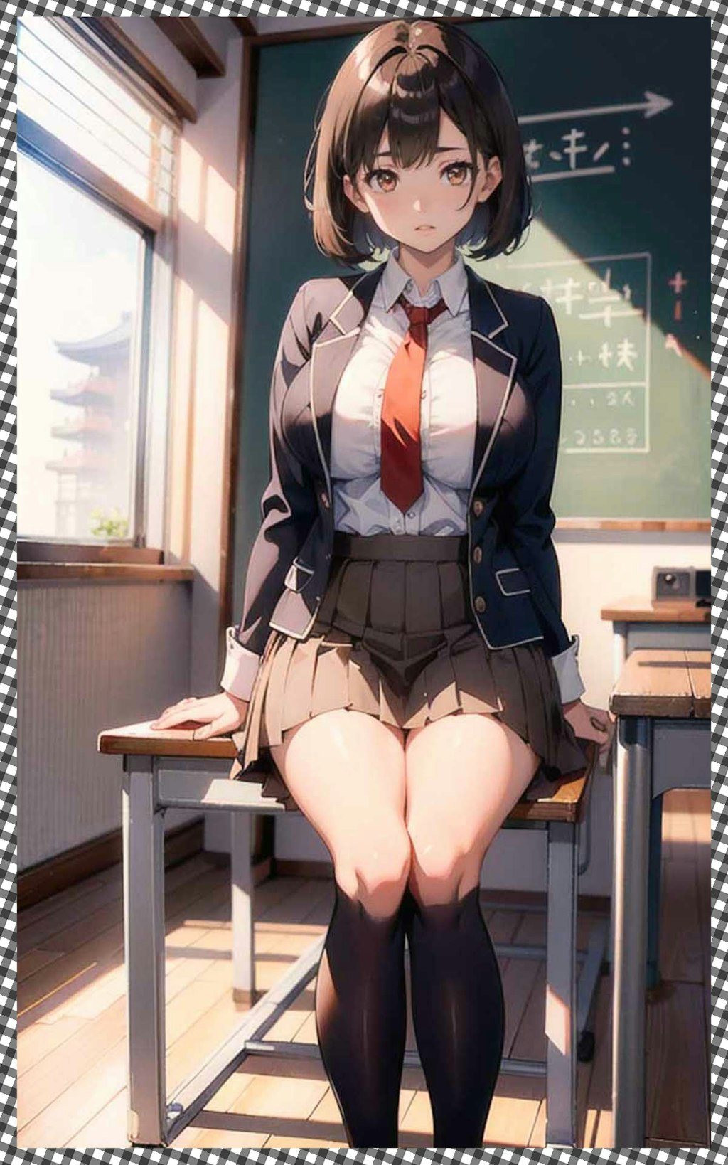 制服巨乳ｊｋ　jk with big tits in uniform