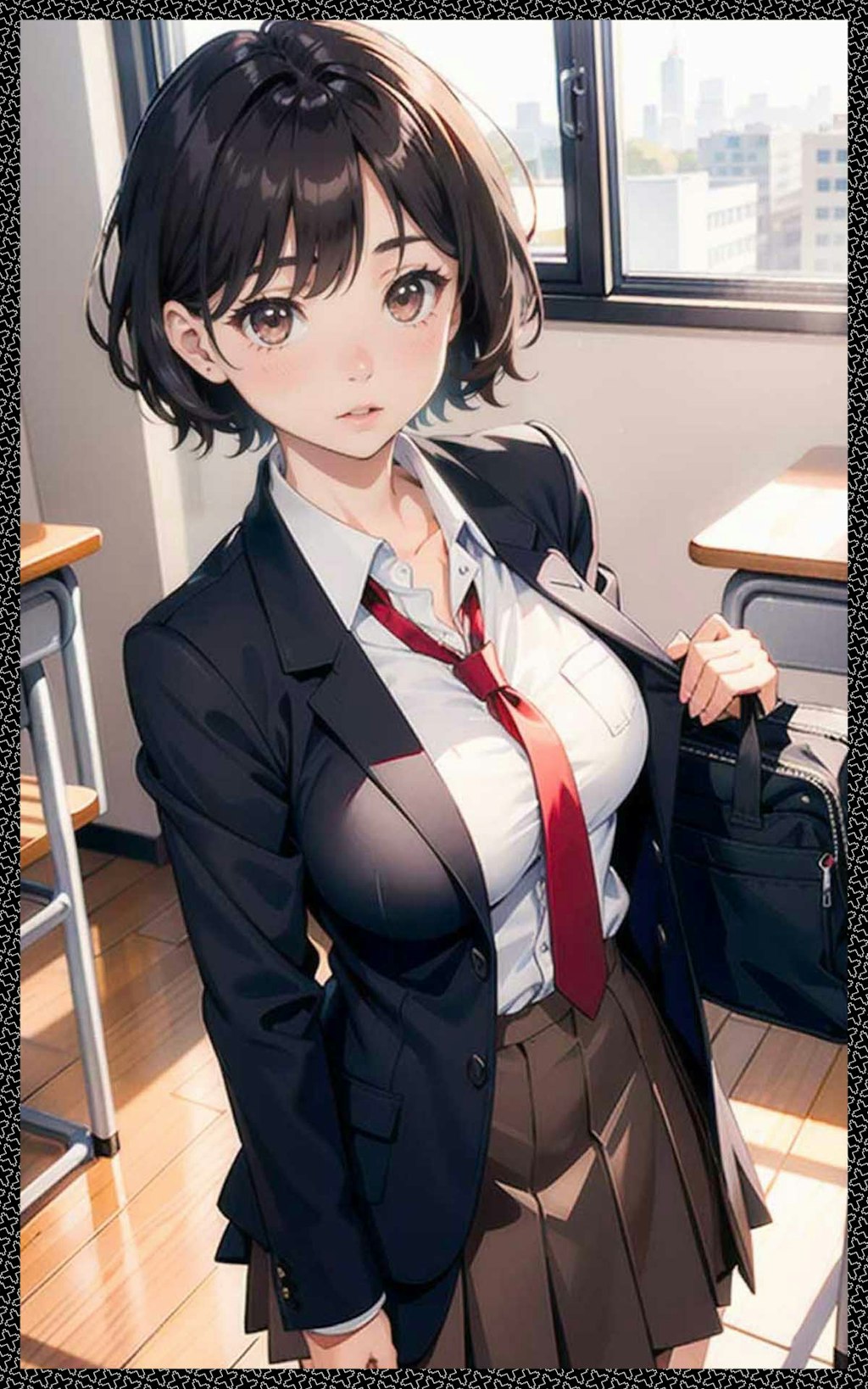 制服巨乳ｊｋ　jk with big tits in uniform