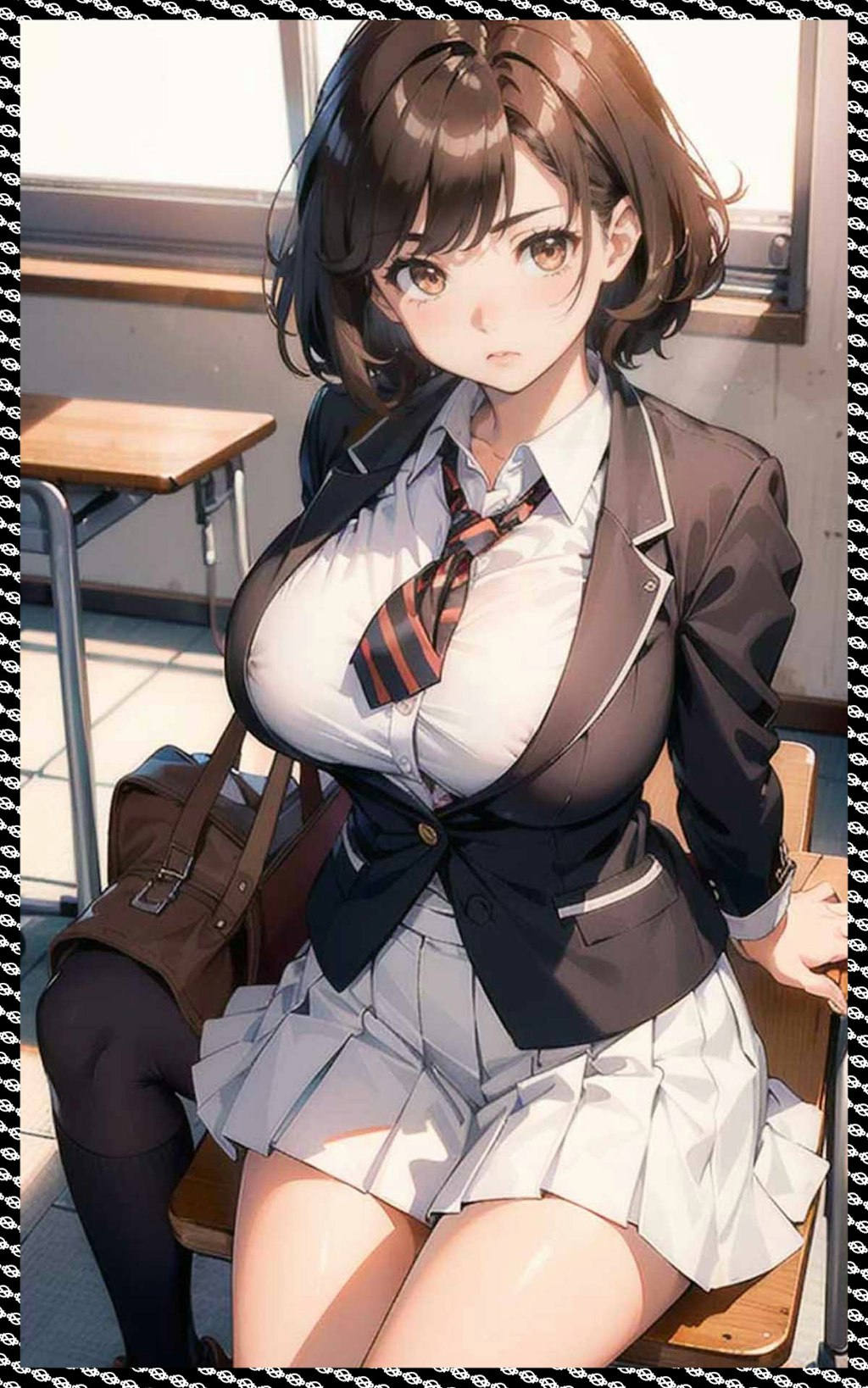 制服巨乳ｊｋ　jk with big tits in uniform