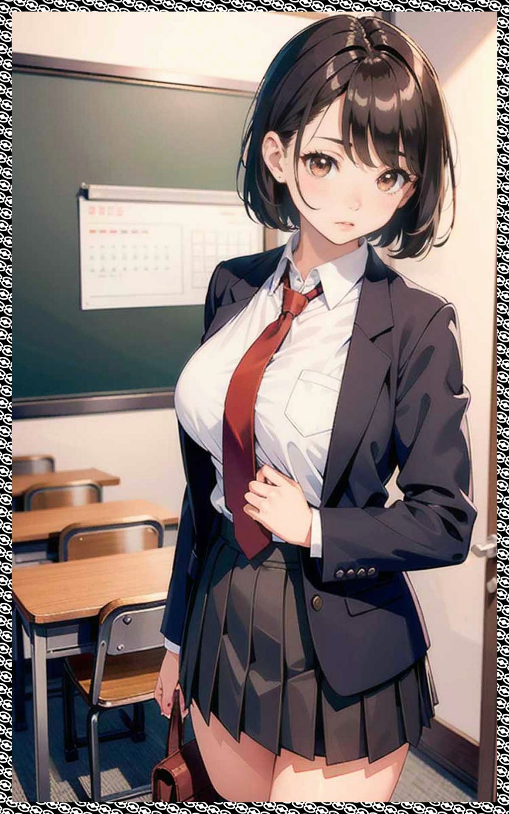 制服巨乳ｊｋ　jk with big tits in uniform