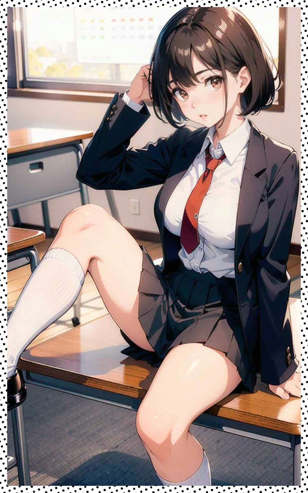 制服巨乳ｊｋ　jk with big tits in uniform