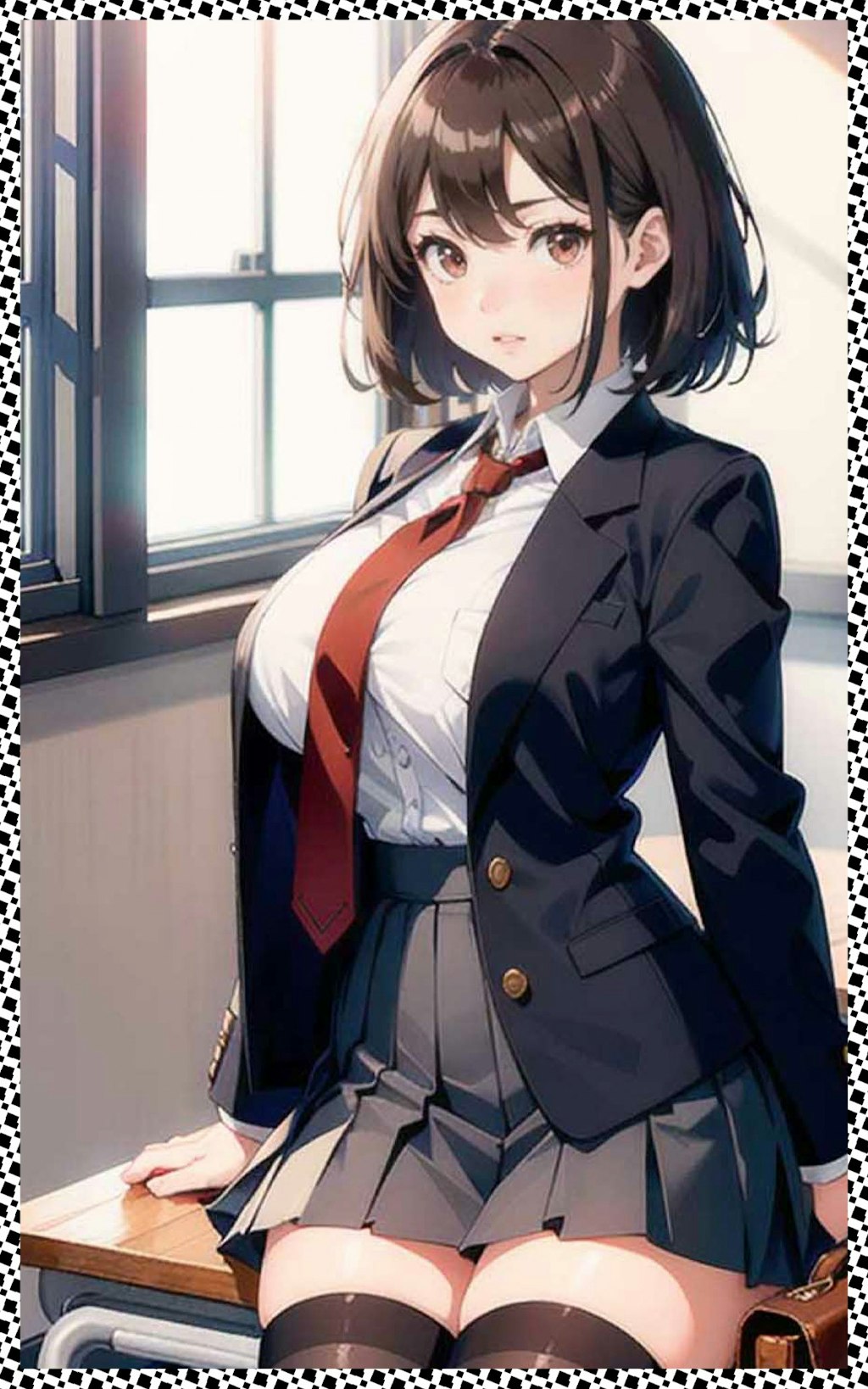 制服巨乳ｊｋ　jk with big tits in uniform