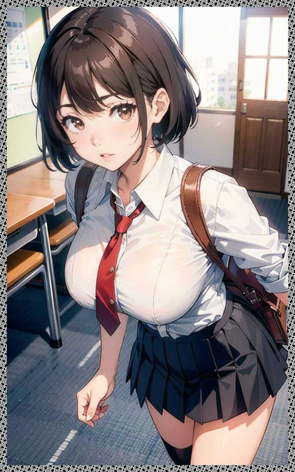 制服巨乳ｊｋ　jk with big tits in uniform