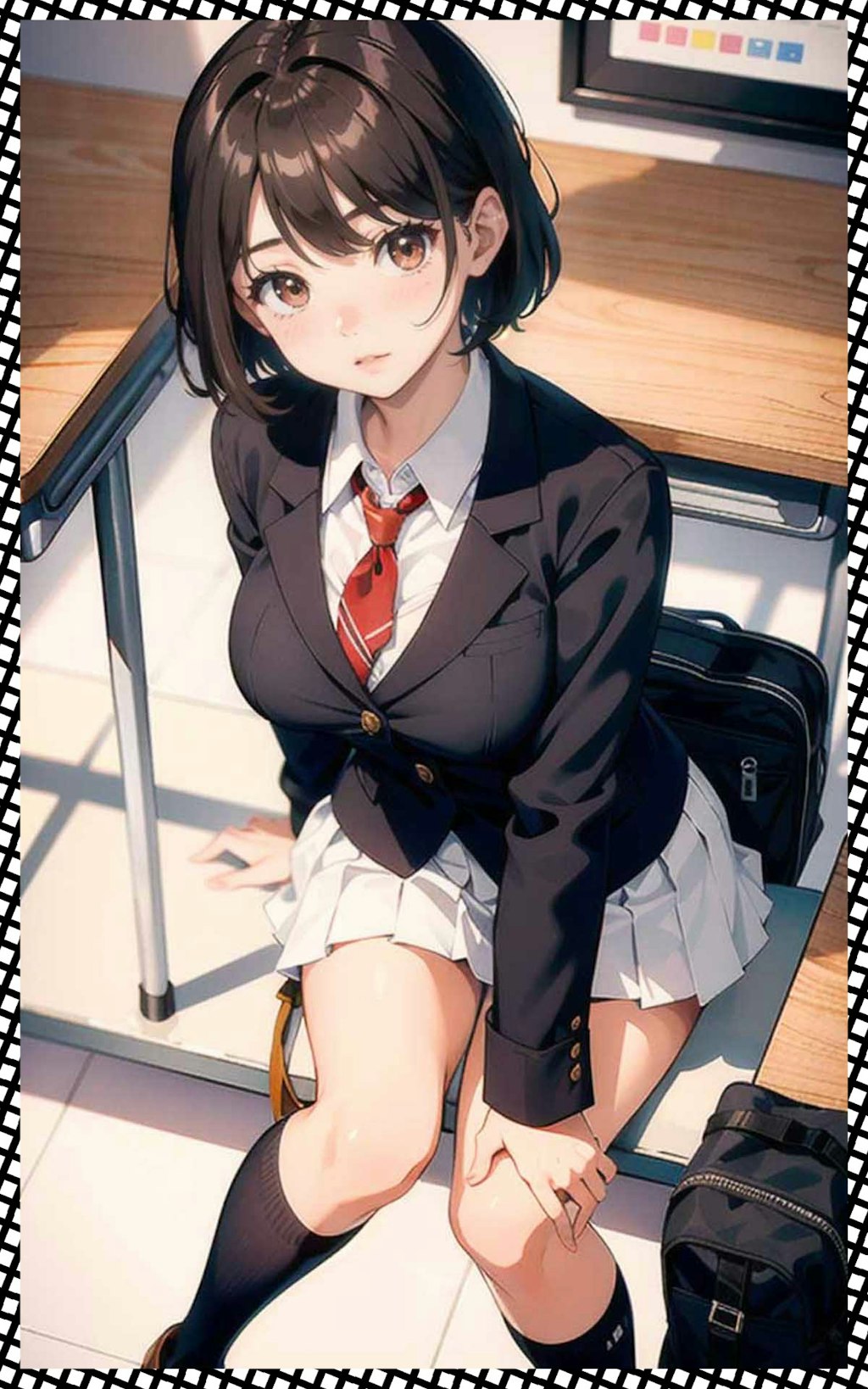 制服巨乳ｊｋ　jk with big tits in uniform