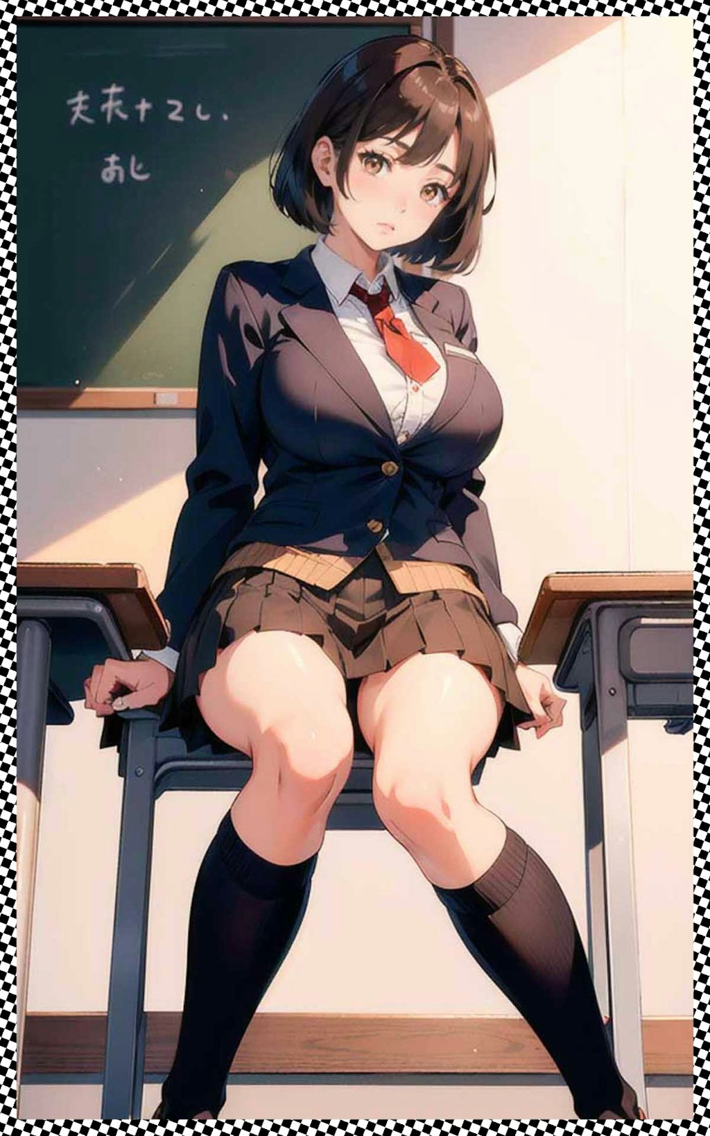 制服巨乳ｊｋ　jk with big tits in uniform