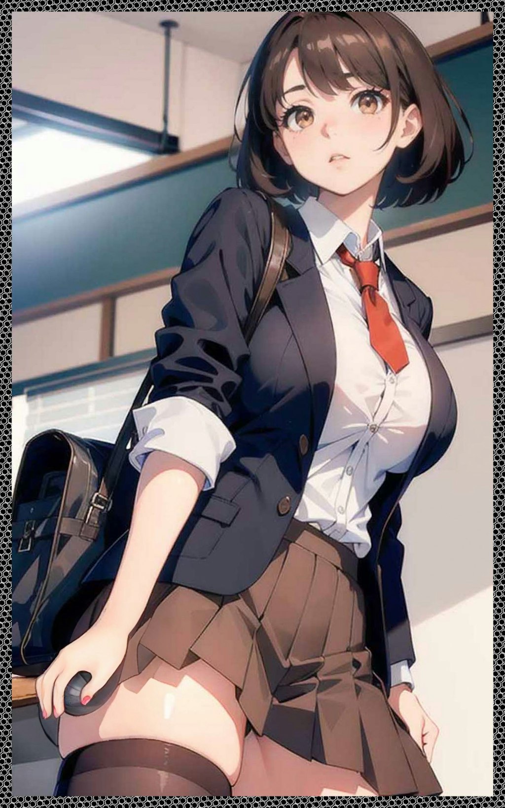 制服巨乳ｊｋ　jk with big tits in uniform