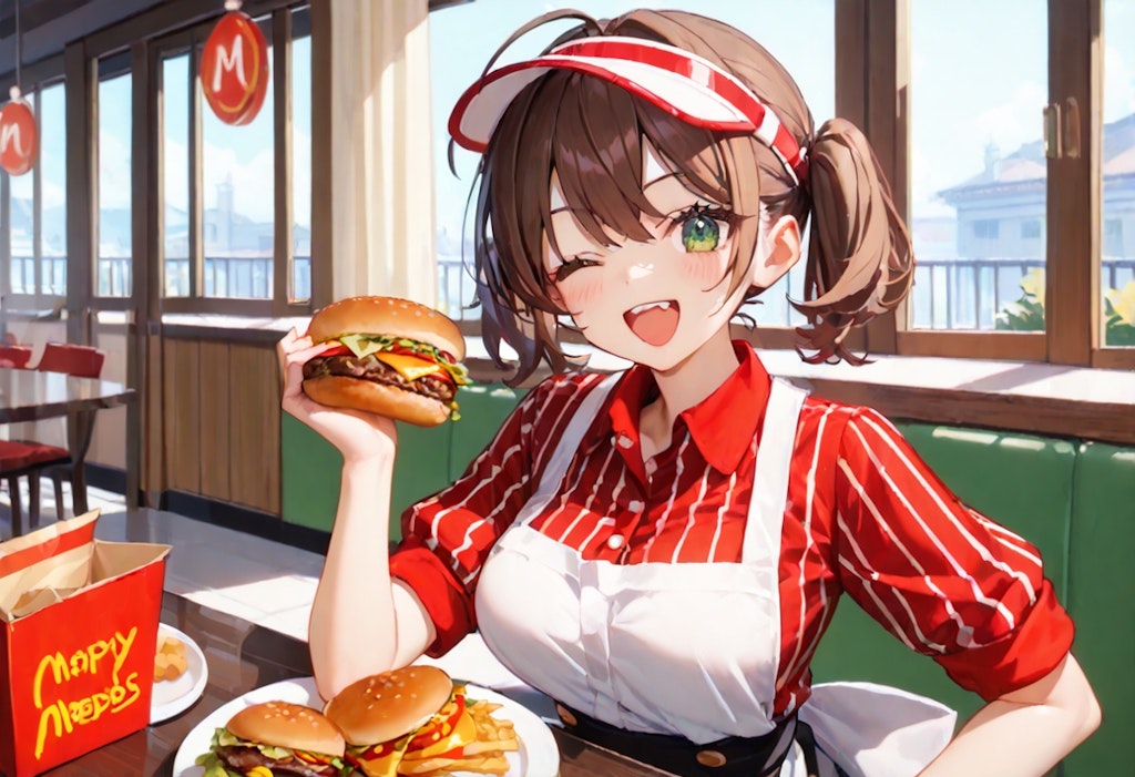 ハンバーガー屋さんバイトの休憩時間