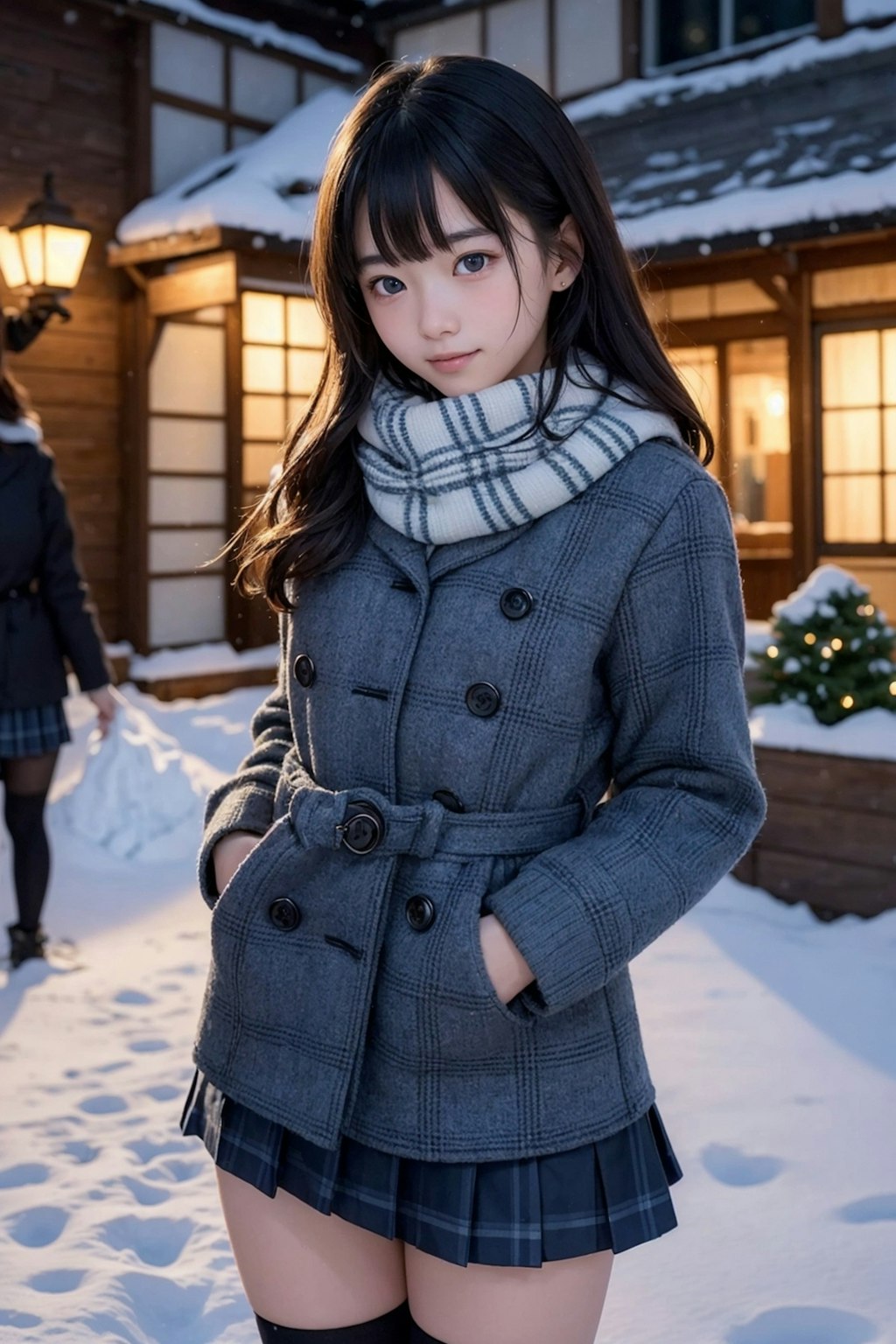 雪の中の制服