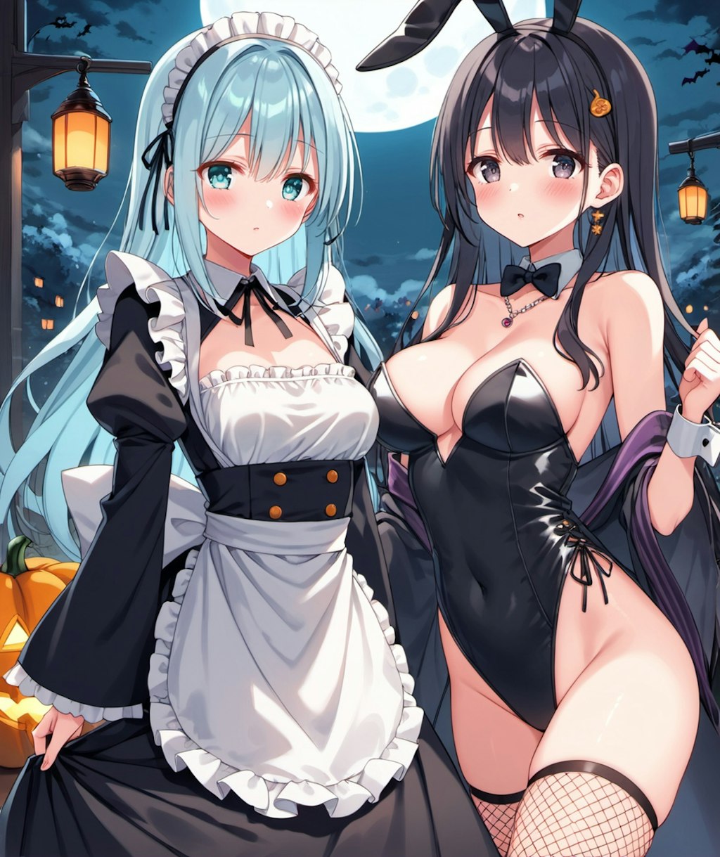 メイドとバニーのハロウィン