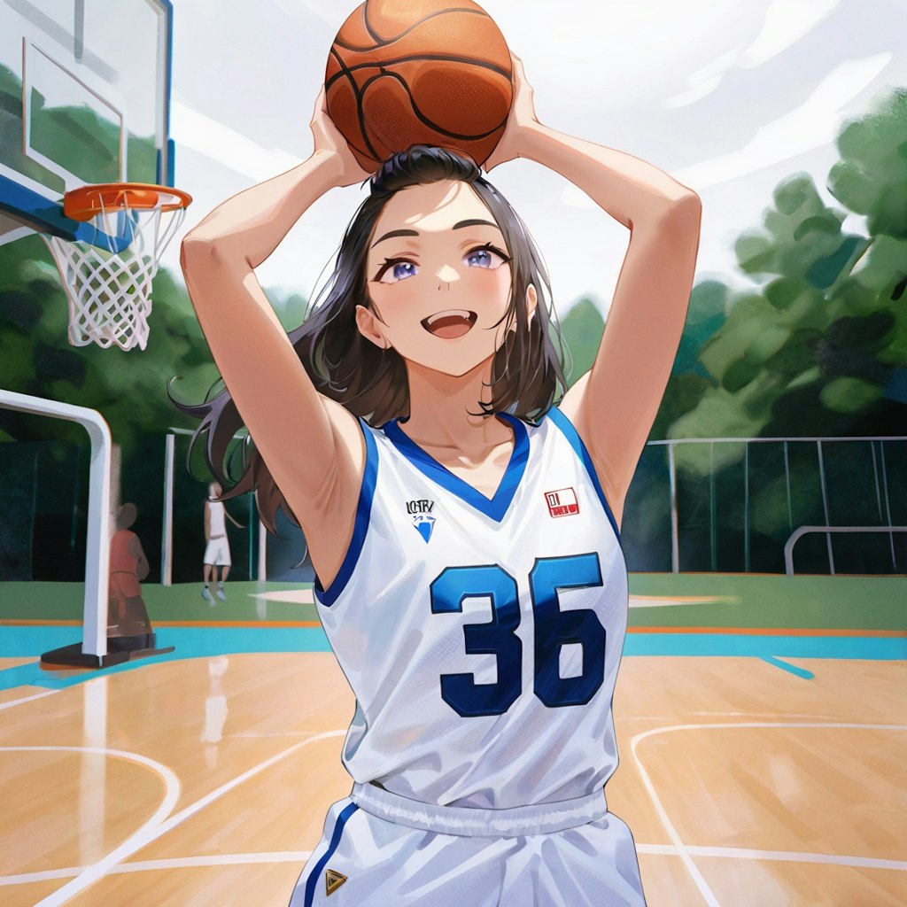 女バスのジャンプシュート15