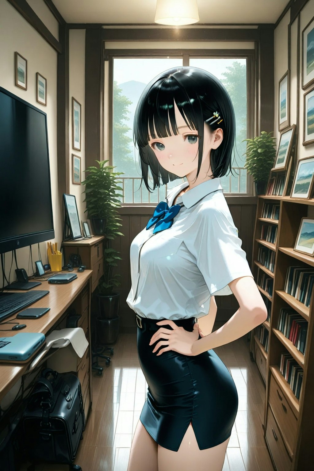 お姉ちゃんのスカートをはいてみた妹ちゃん✨