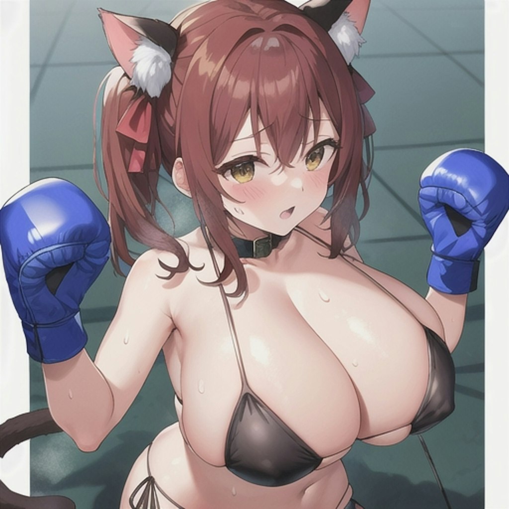 ボクシング爆乳猫耳娘3