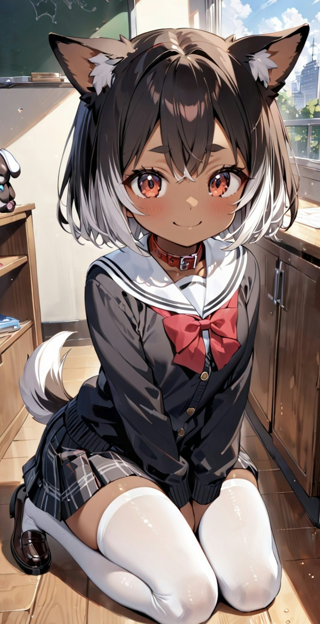 犬娘　学生服