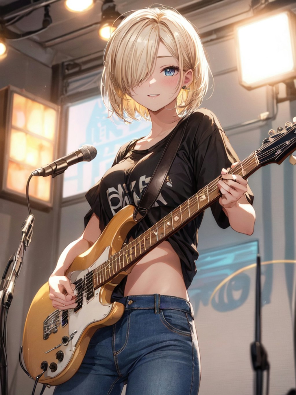 ギタリスト×金髪ショート