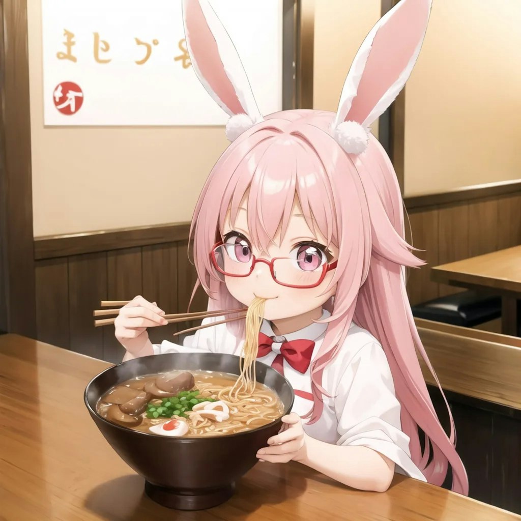 兎耳ロリ娘ラーメン食す【5000いいね達成記念】