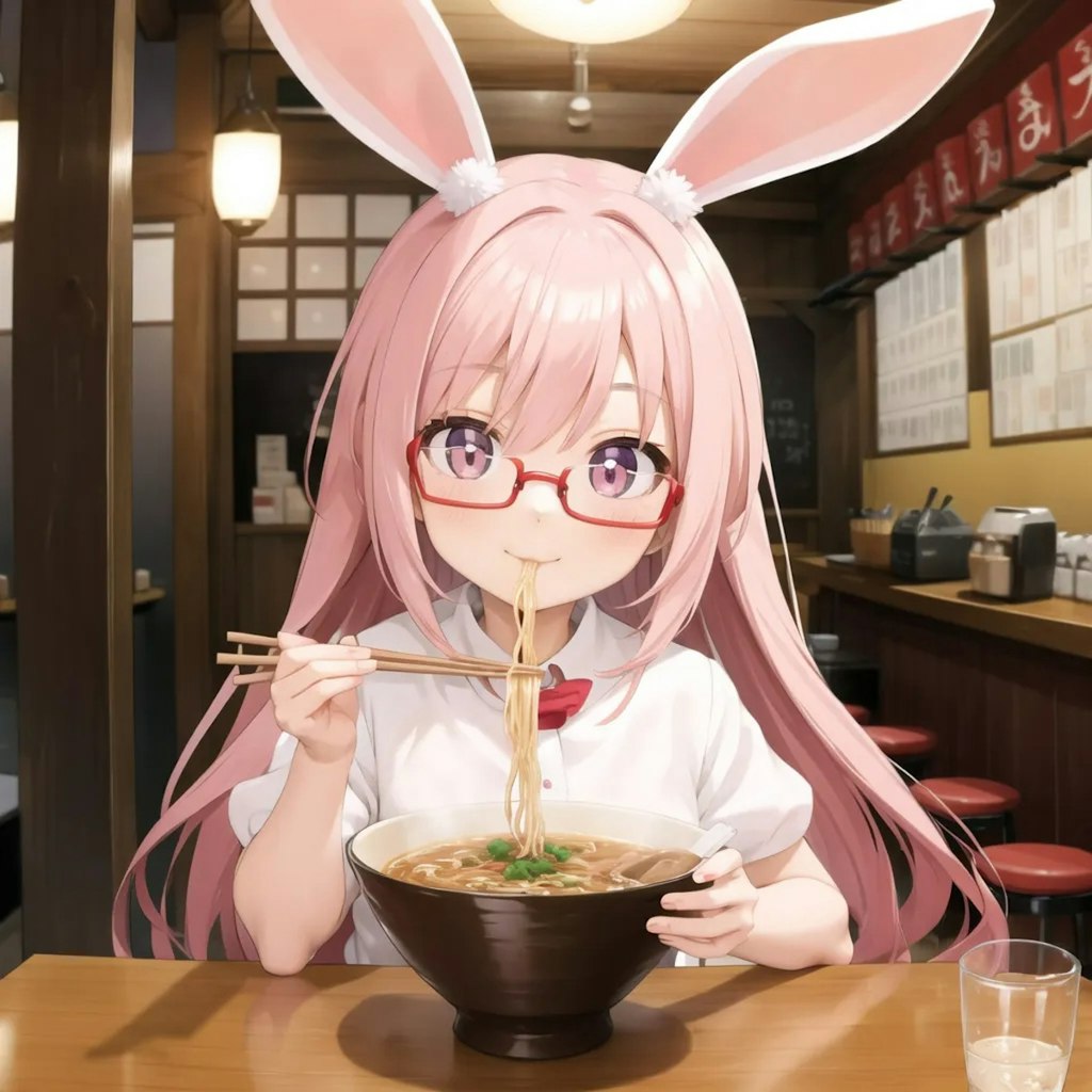 兎耳ロリ娘ラーメン食す【5000いいね達成記念】