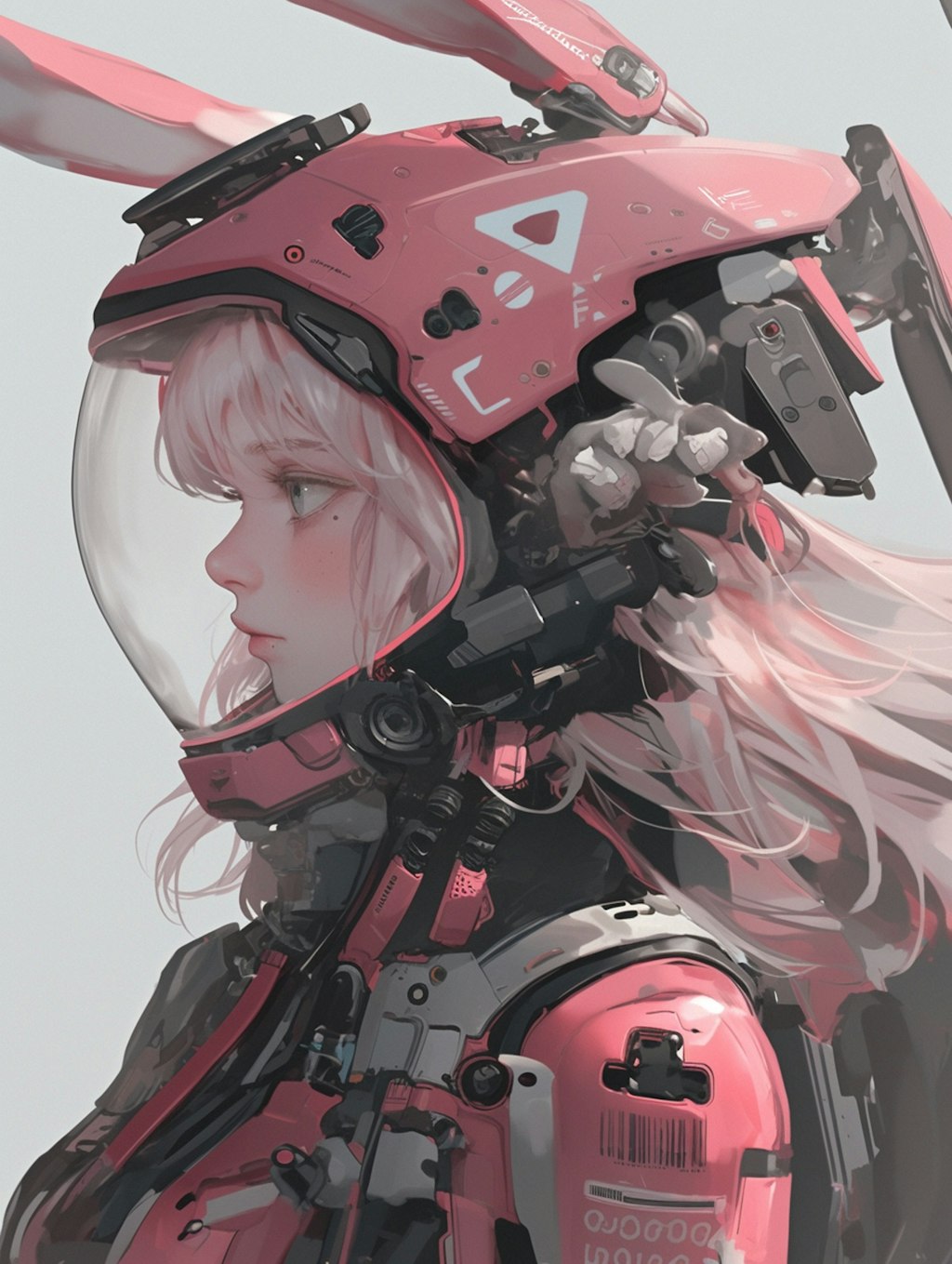 pink bunny cosmic diver girl sci-fi mode 兎耳艇外活動隊