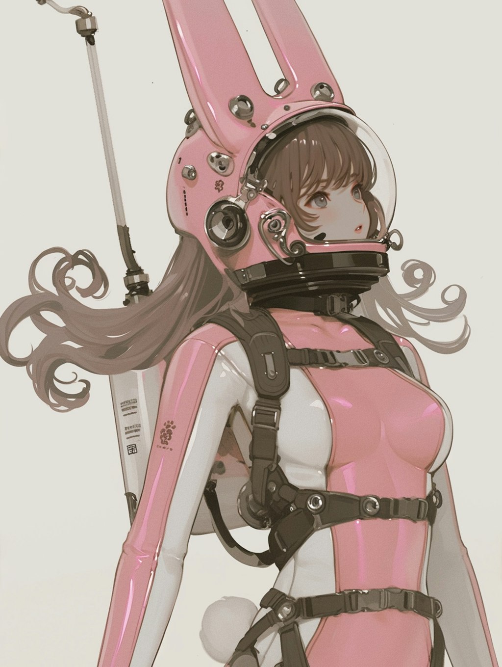 pink bunny cosmic diver girl sci-fi mode 兎耳艇外活動隊