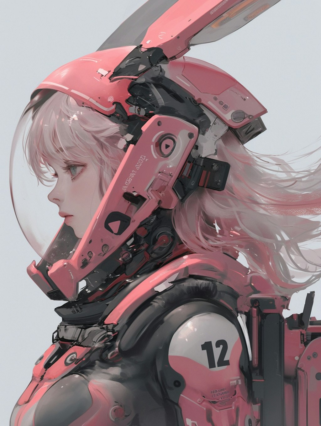 pink bunny cosmic diver girl sci-fi mode 兎耳艇外活動隊