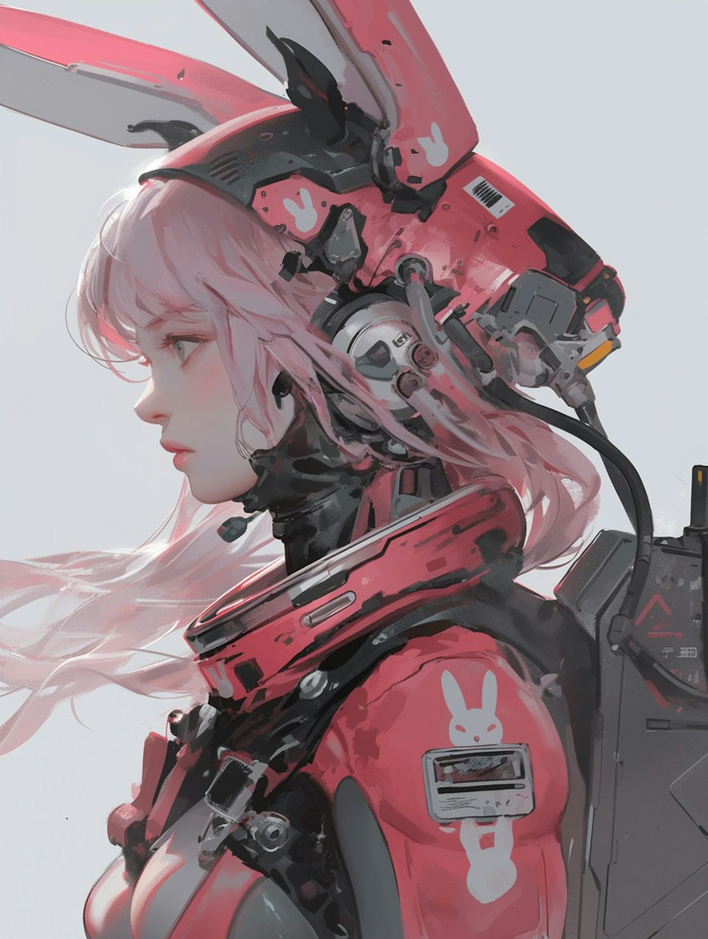 pink bunny cosmic diver girl sci-fi mode 兎耳艇外活動隊