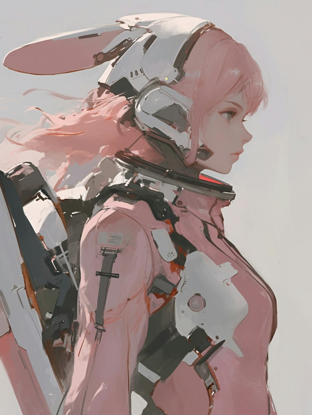 pink bunny cosmic diver girl sci-fi mode 兎耳艇外活動隊