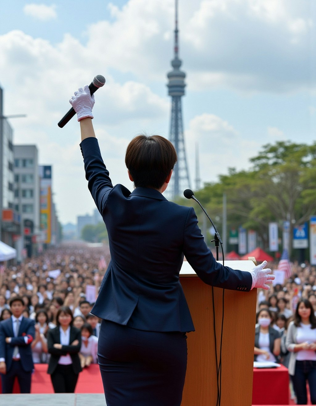 女性政治家　街頭演説