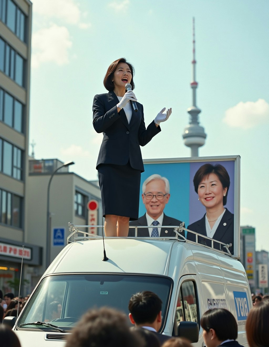 女性政治家　街頭演説