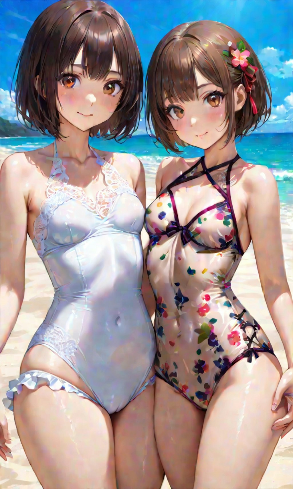 水着と女子高校生と