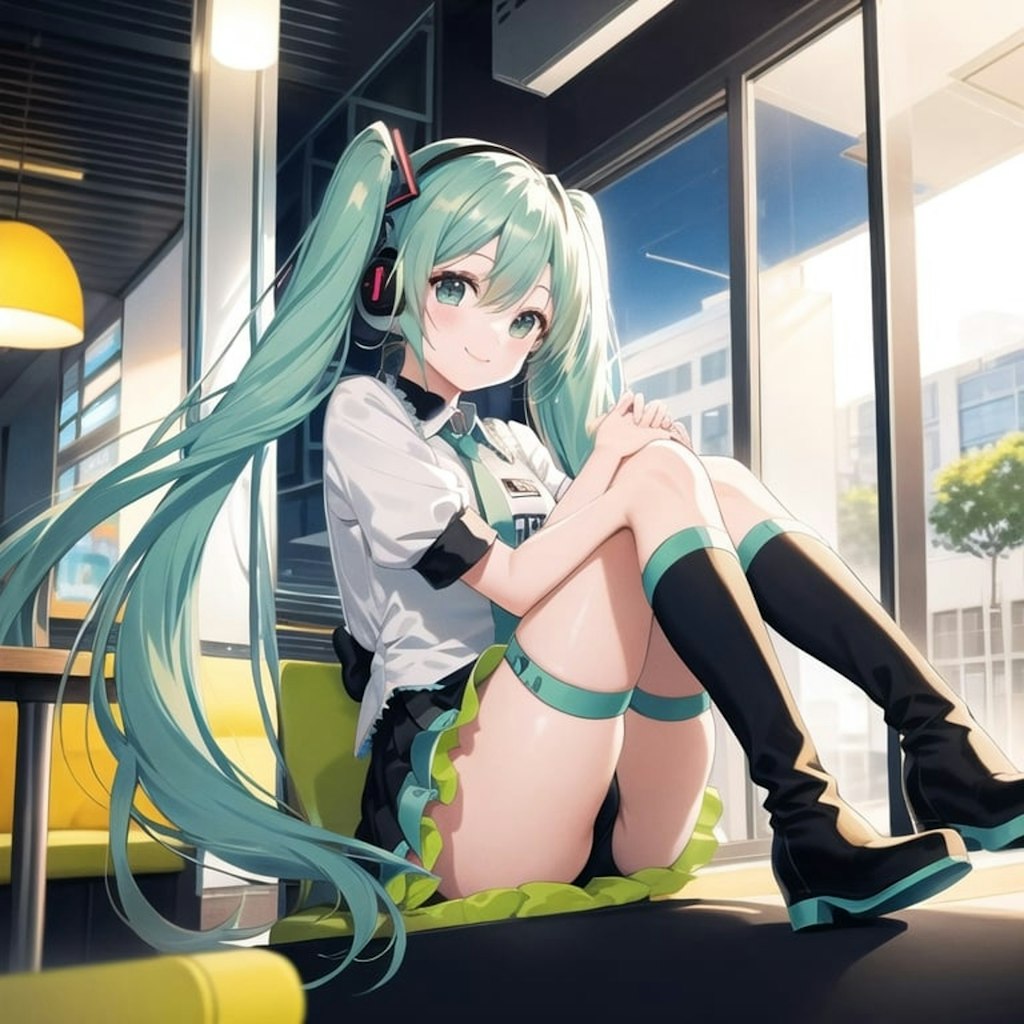 カフェ店員　初音ミク　天使？