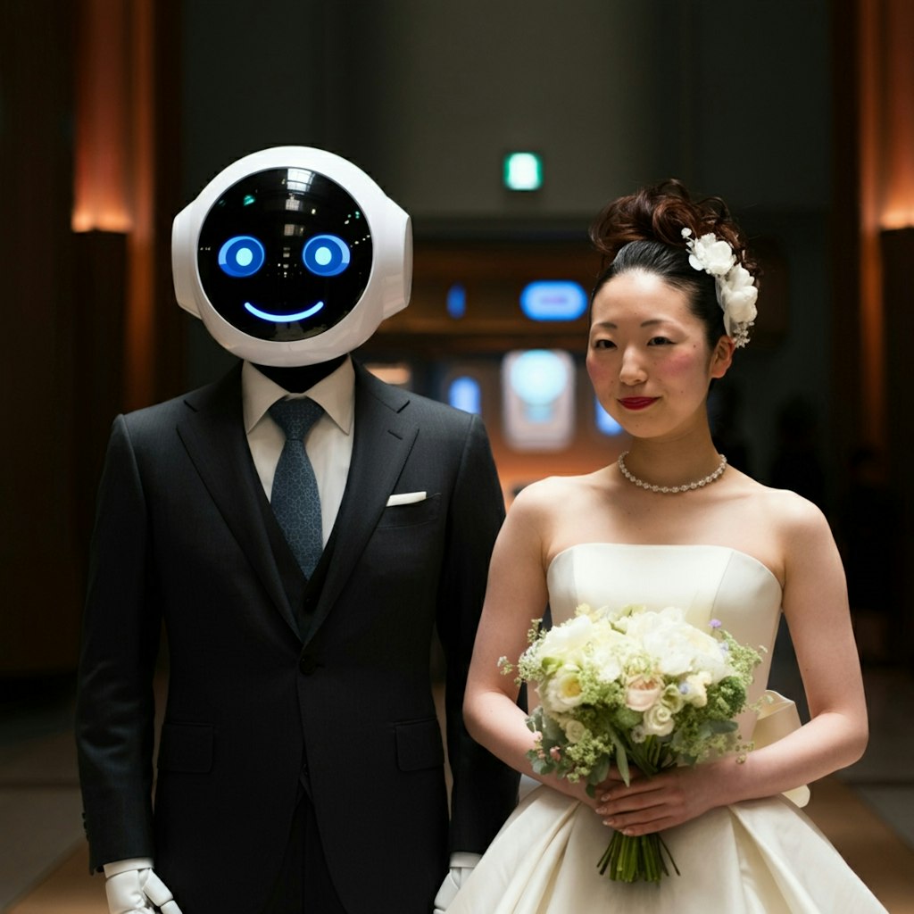 ロボットと結婚した女性