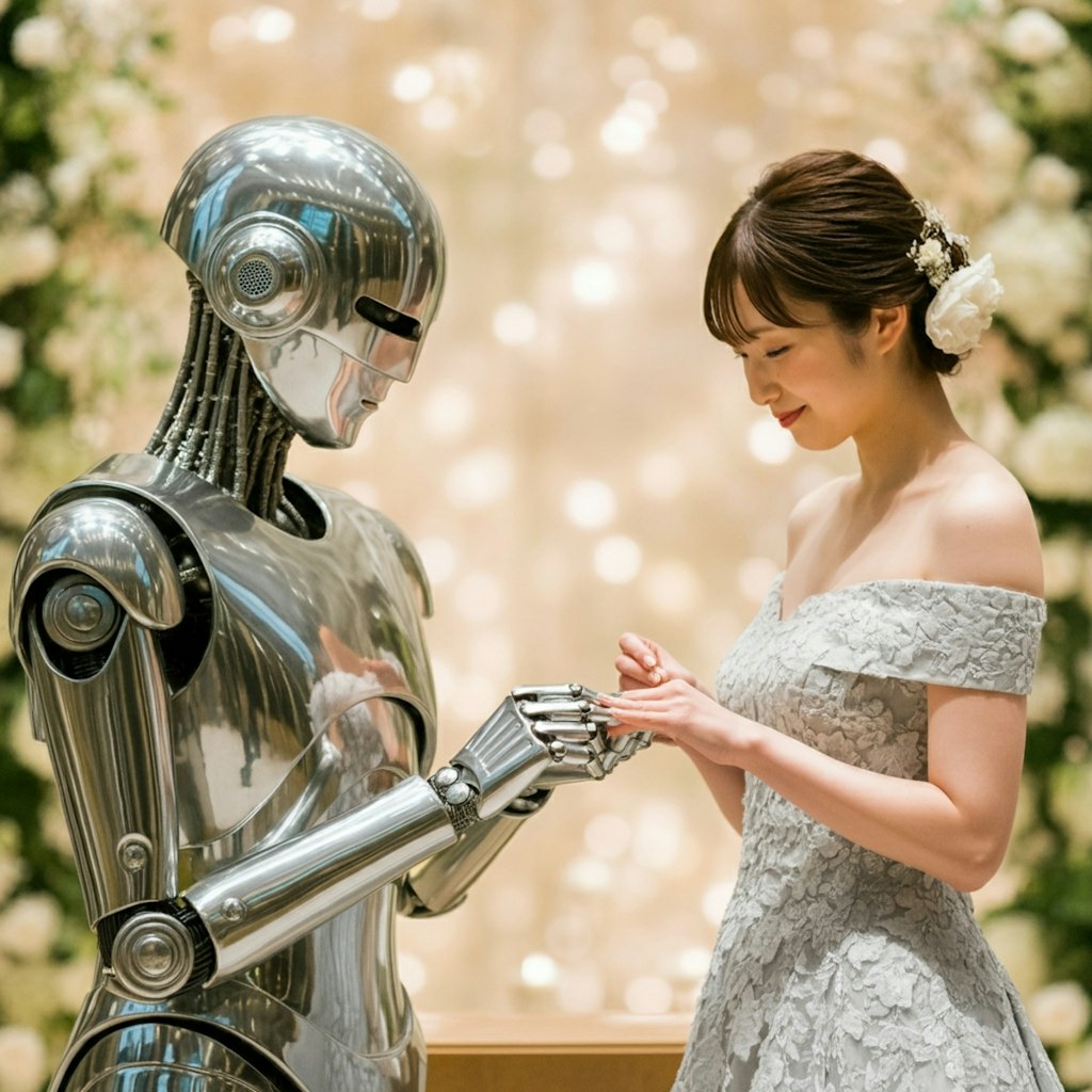 ロボットと結婚した女性