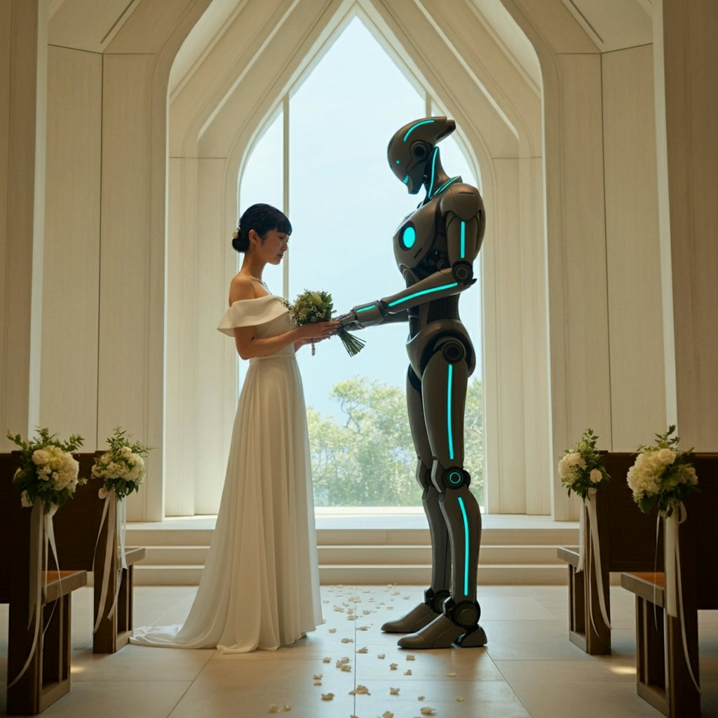 ロボットと結婚した女性