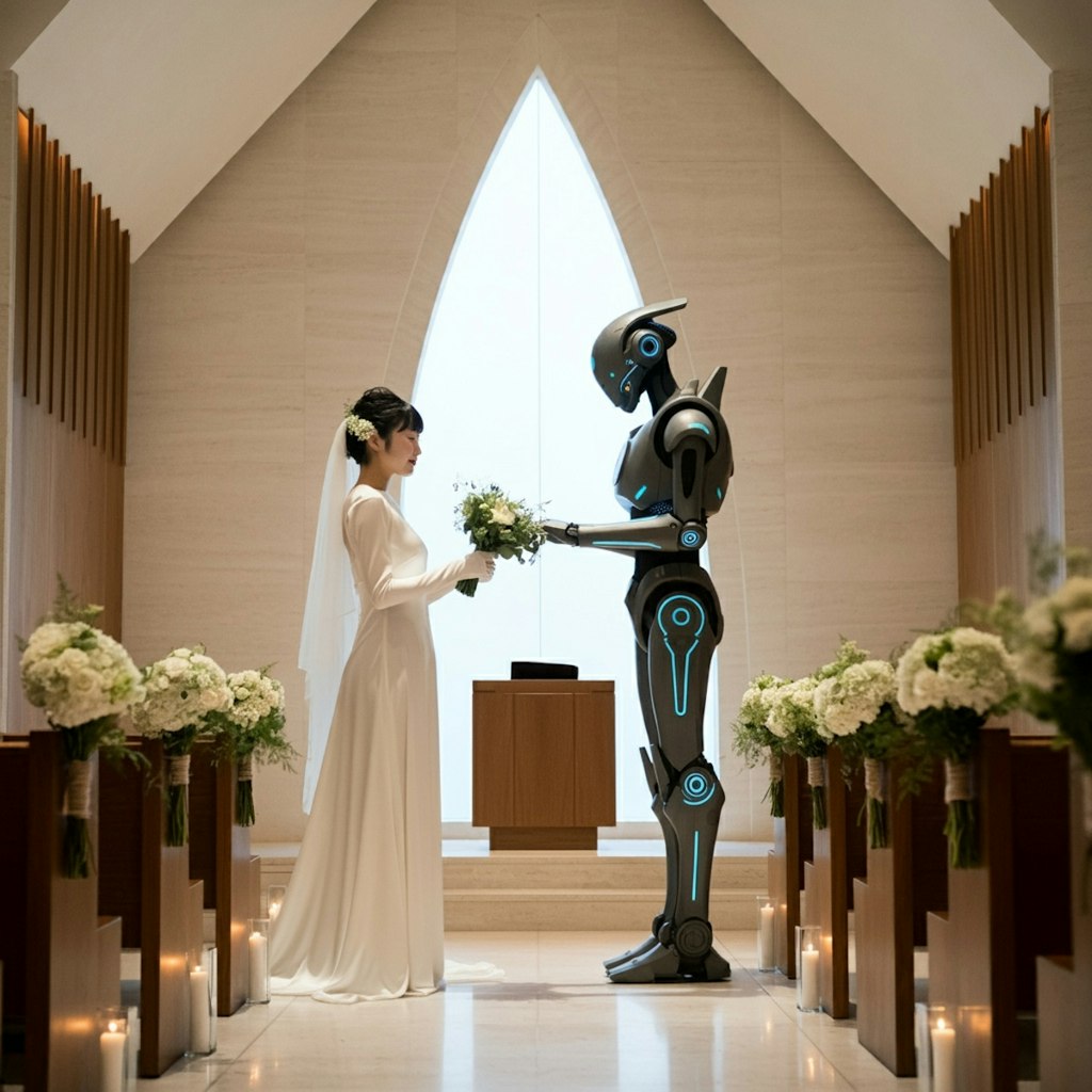 ロボットと結婚した女性