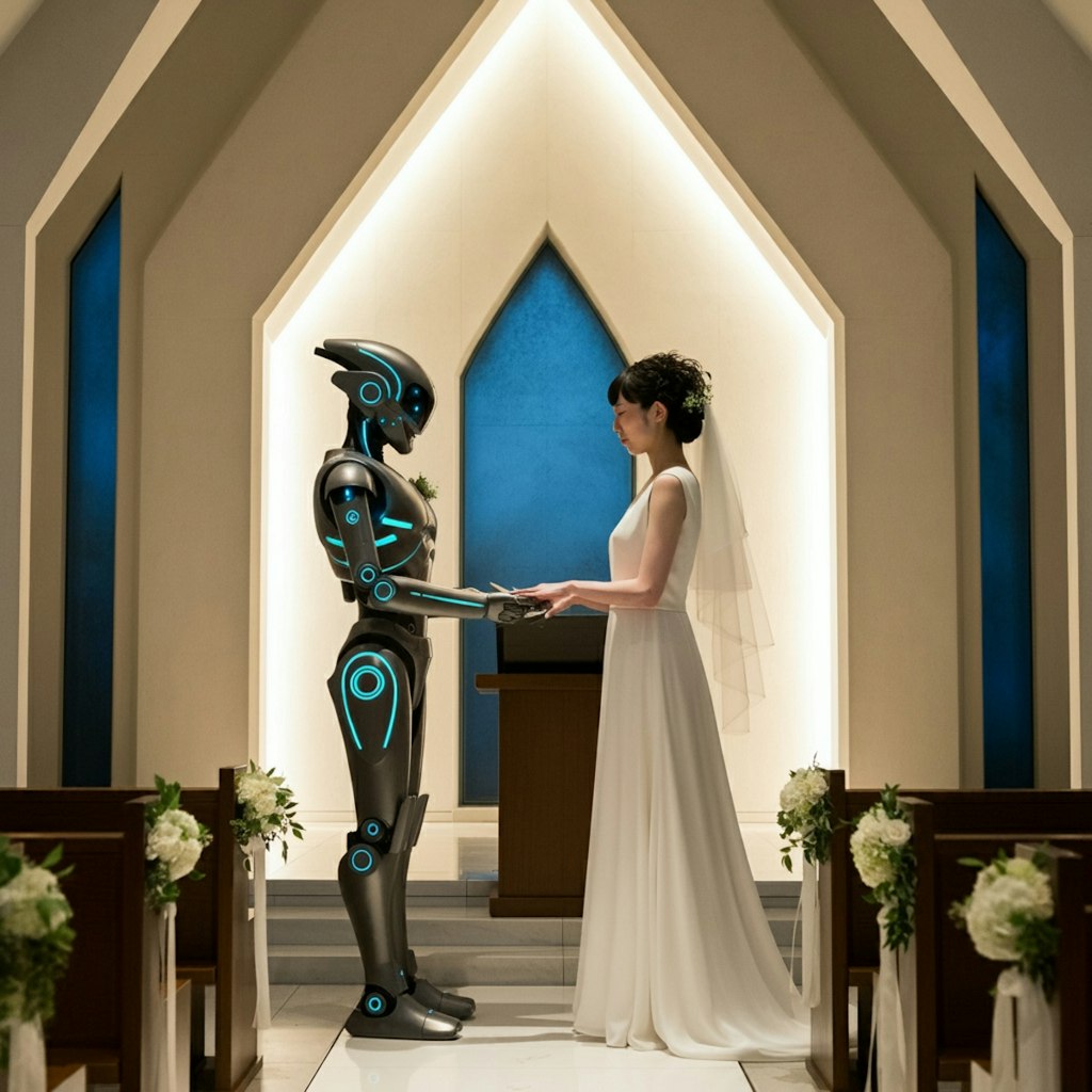 ロボットと結婚した女性