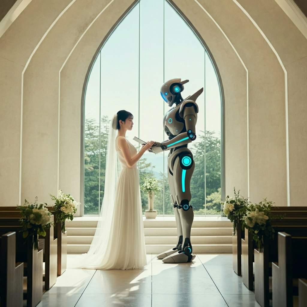 ロボットと結婚した女性