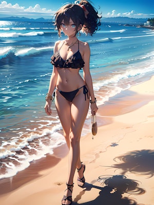 海辺のビキニ少女