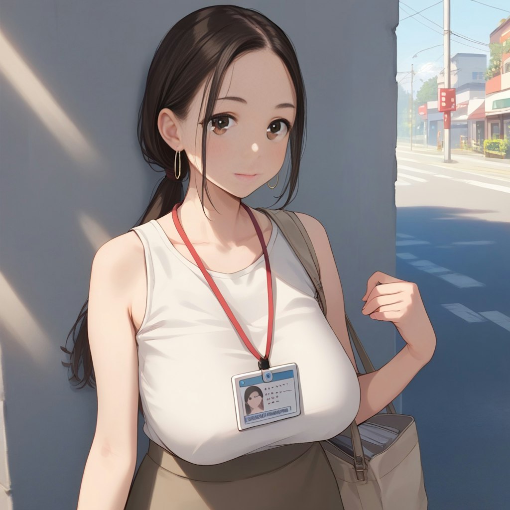 先輩OL 夏の通勤服