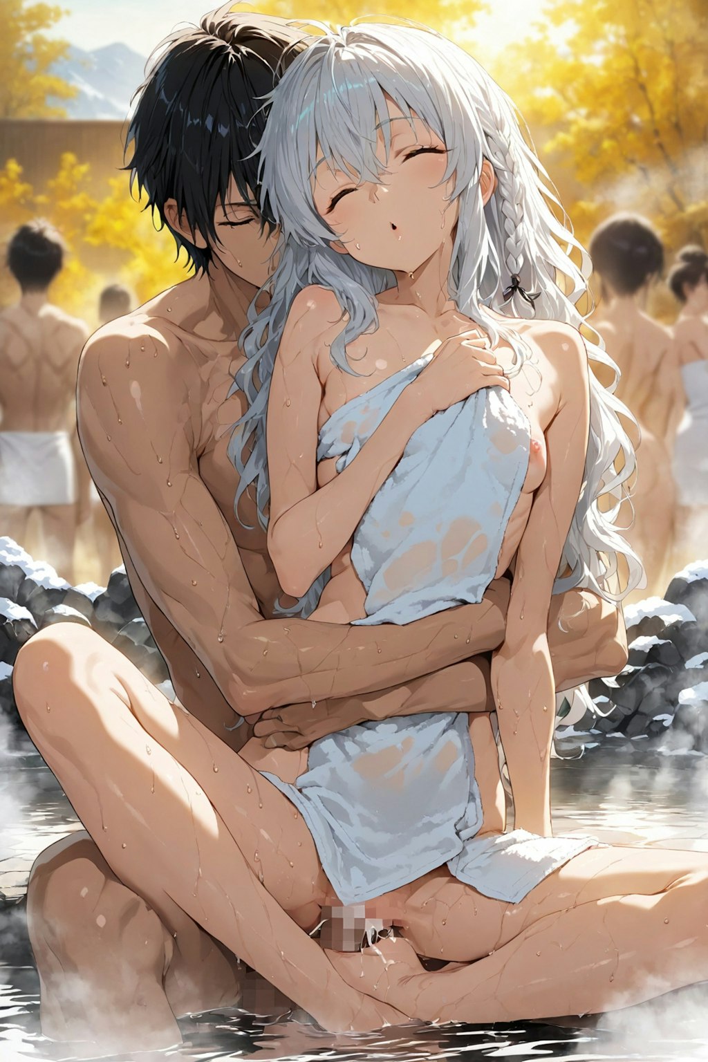 湯の中に入ってくれない
