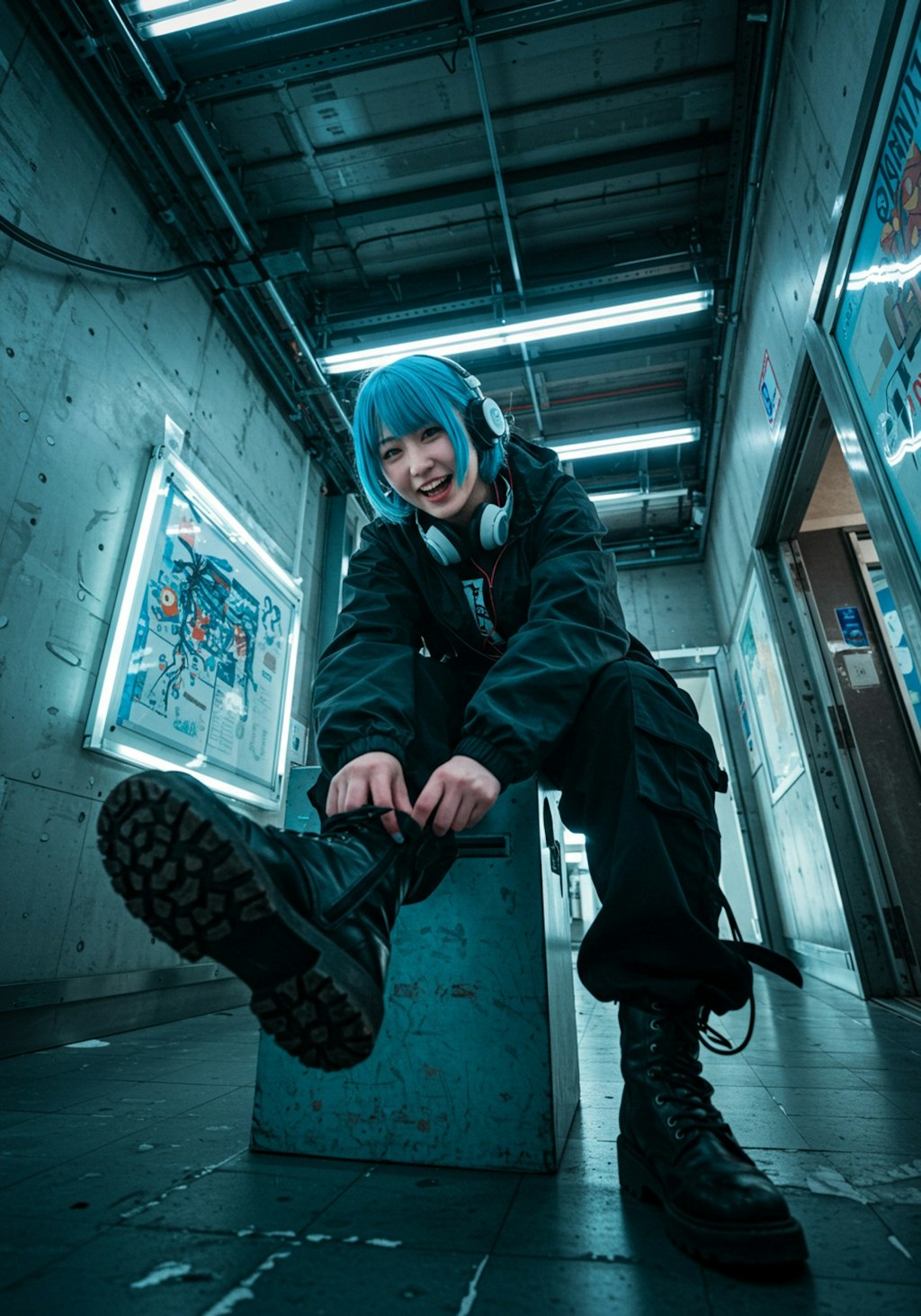 藍奈ちゃん ブーツ脱ぎ