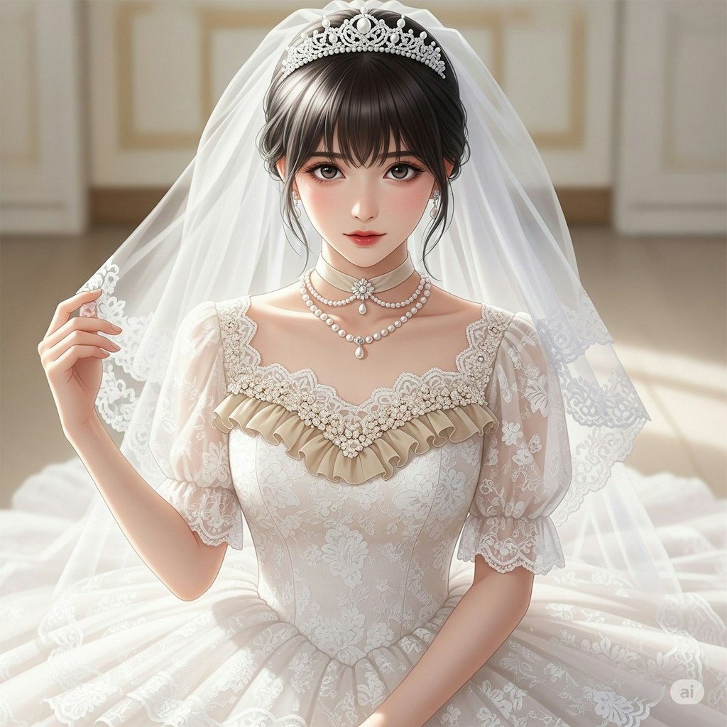 ウェディングドレス　by #Gemini で生成してみた