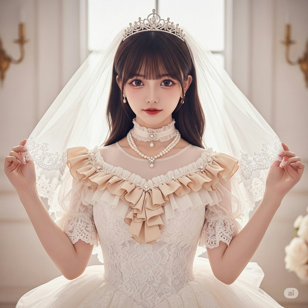 ウェディングドレス　by #Gemini で生成してみた