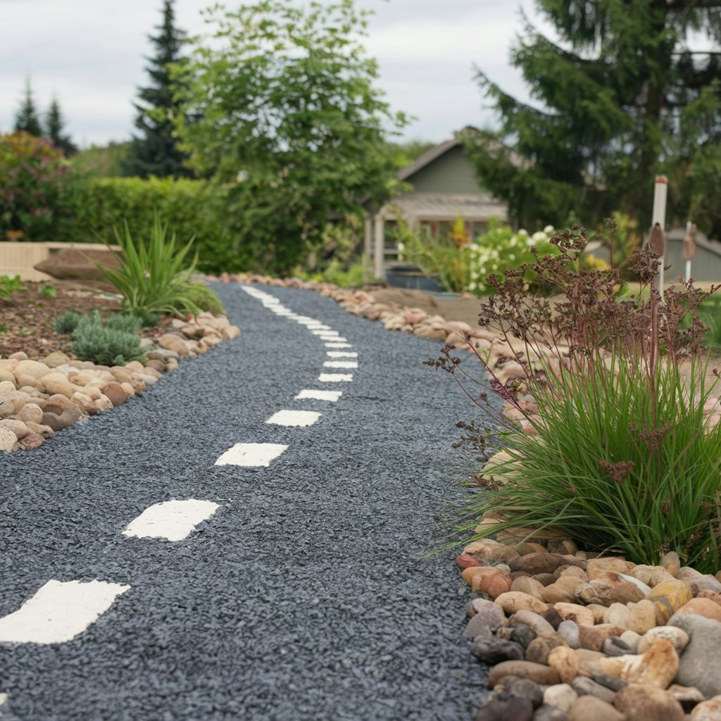 道路っぽい家の庭