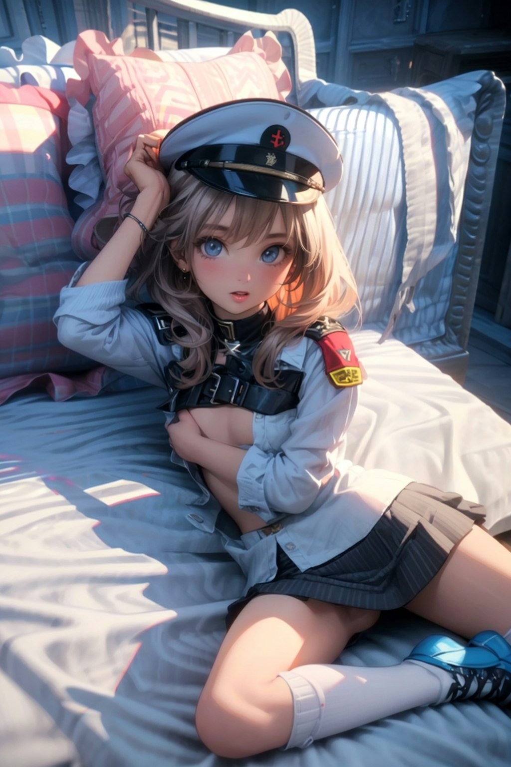 焦らす軍服少女