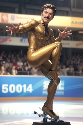 フィギュアスケート選手なコント用の銅像